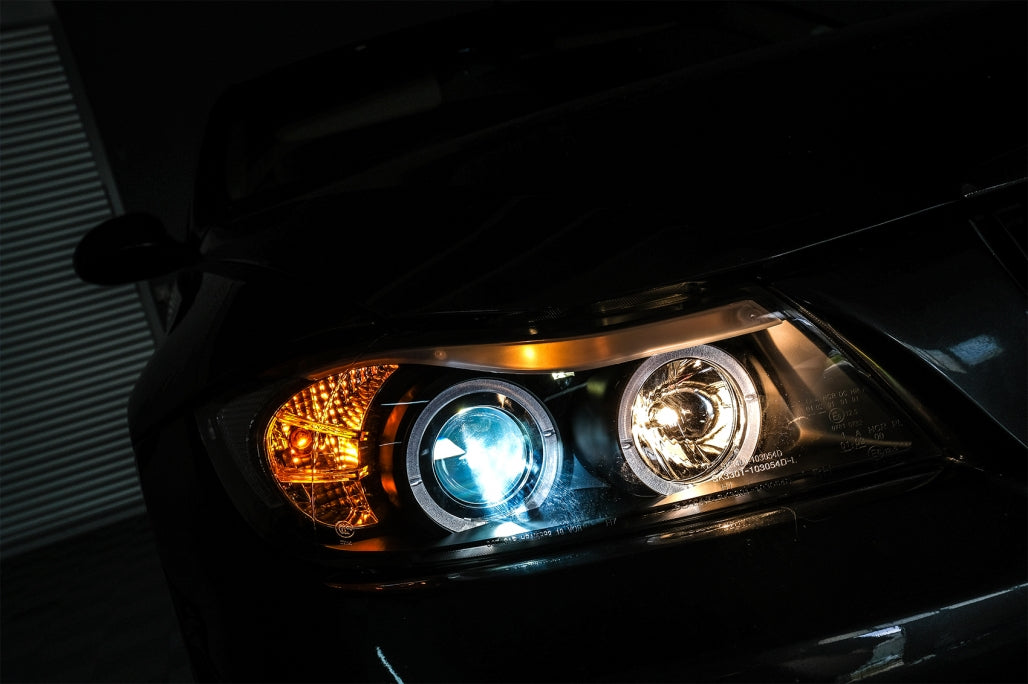 Angel Eyes Headlights for BMW 3 Series E90 E91 (2005–2008) Black