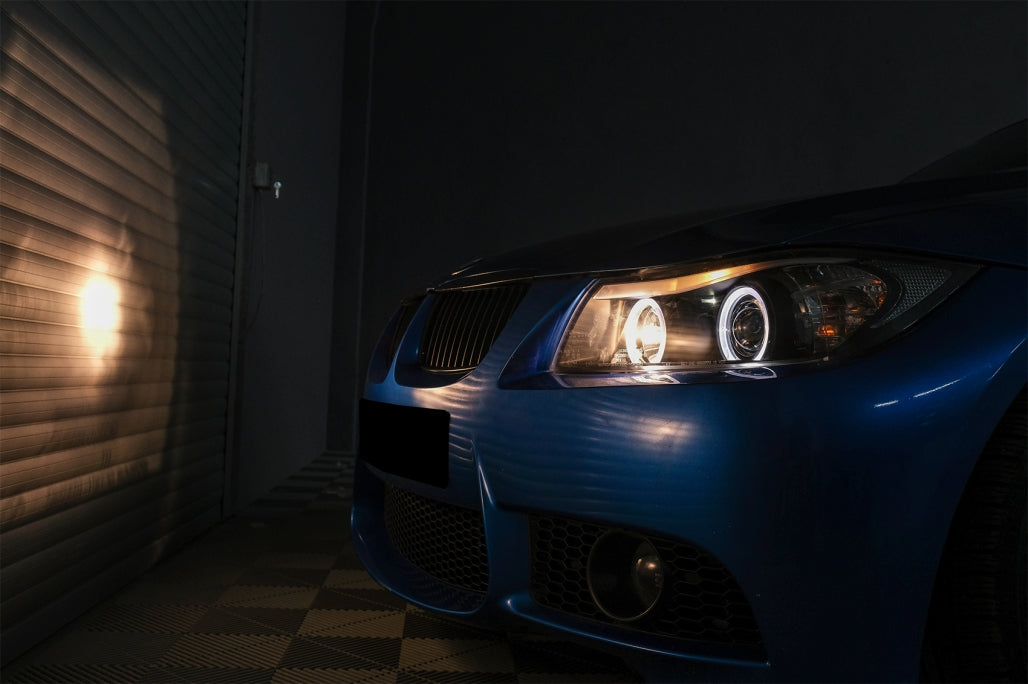Angel Eyes Headlights for BMW 3 Series E90 E91 (2005–2008) Black