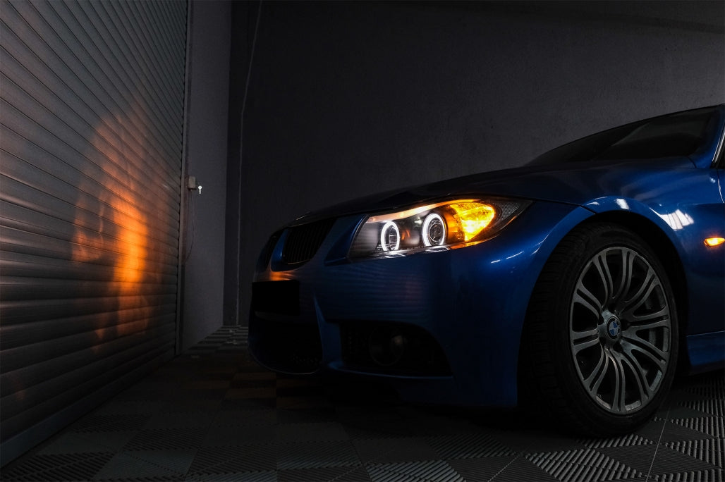 Angel Eyes Headlights for BMW 3 Series E90 E91 (2005–2008) Black