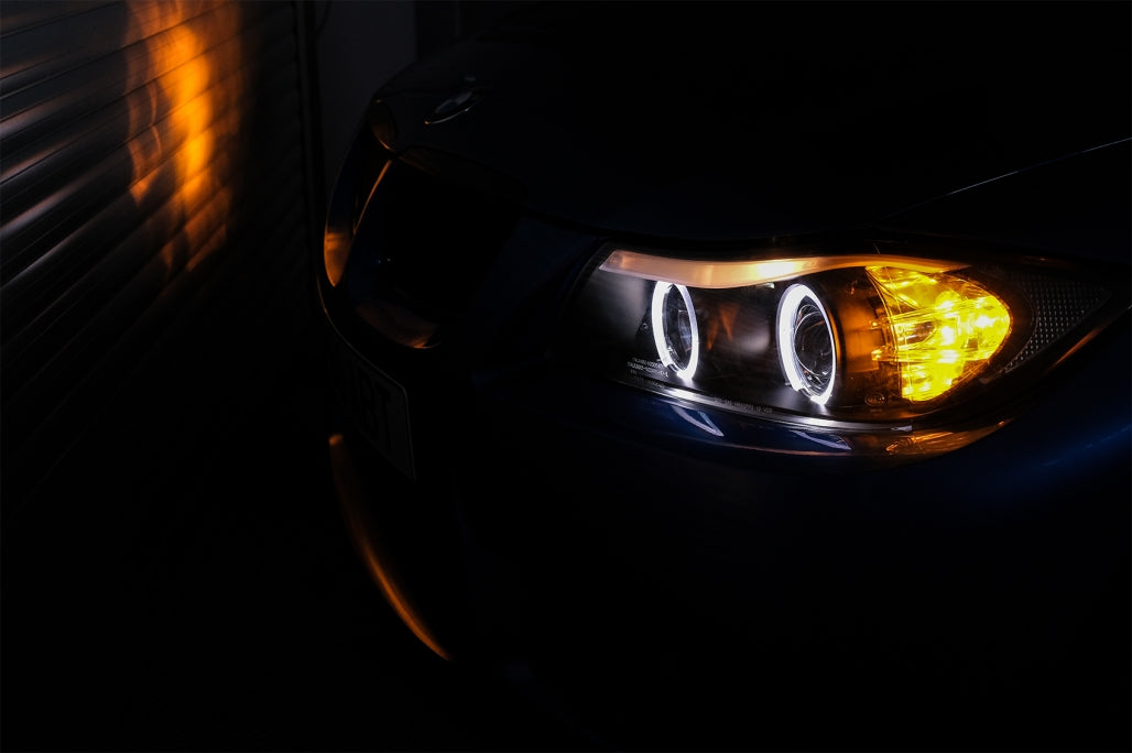 Angel Eyes Headlights for BMW 3 Series E90 E91 (2005–2008) Black