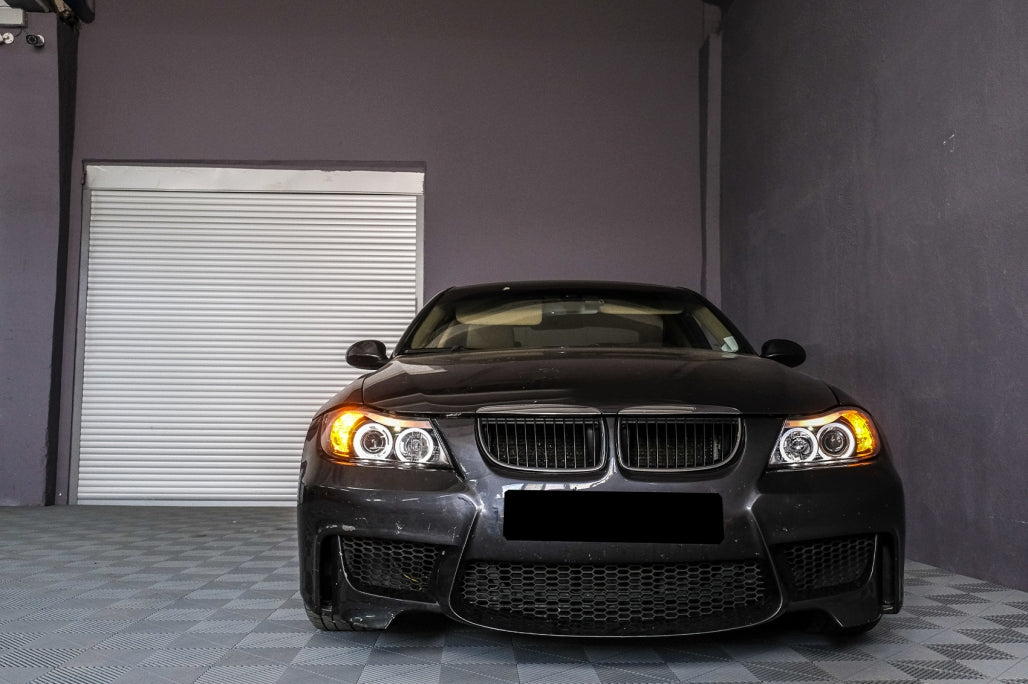 Angel Eyes Headlights for BMW 3 Series E90 E91 (2005–2008) Black