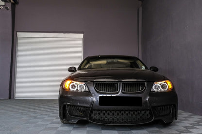 Angel Eyes Headlights for BMW 3 Series E90 E91 (2005–2008) Black