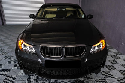 Angel Eyes Headlights for BMW 3 Series E90 E91 (2005–2008) Black