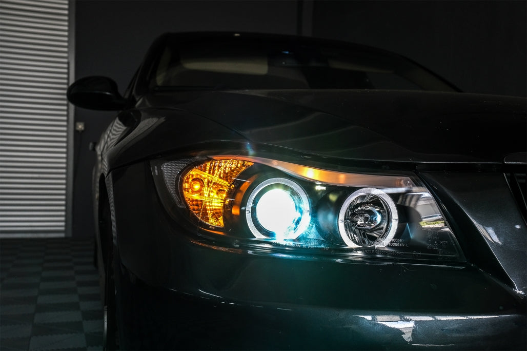 Angel Eyes Headlights for BMW 3 Series E90 E91 (2005–2008) Black