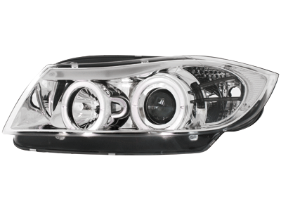 Angel Eyes Headlights for BMW 3 Series E90 E91 (2005–2008) Chrome