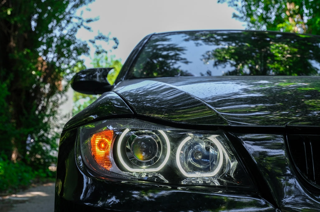 Angel Eyes Headlights for BMW 3 Series E90 E91 (2005–2011) Black