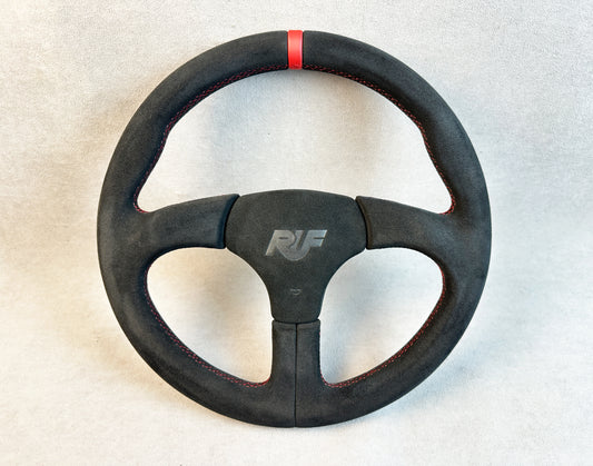 Atiwe 32 Alcantara red stitch steering wheel for Porsche