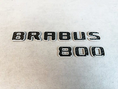 BRABUS 800 trunk badge – Nardo Grau metal finish on carbon