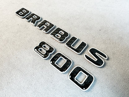 Carbon fiber car emblem with luxury Nardo Grau BRABUS lettering