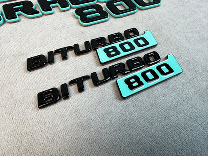Pair of Biturbo 800 side emblems for tuned Mercedes models