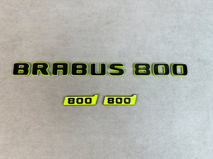 Rear BRABUS 800 emblem in lime green and black