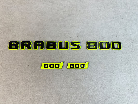 Rear BRABUS 800 emblem in lime green and black