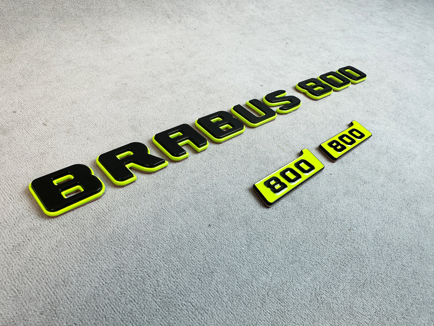 Side "800" fender emblems in lime green for G-Wagon