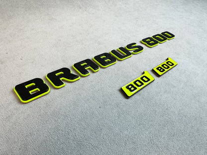 Side "800" fender emblems in lime green for G-Wagon