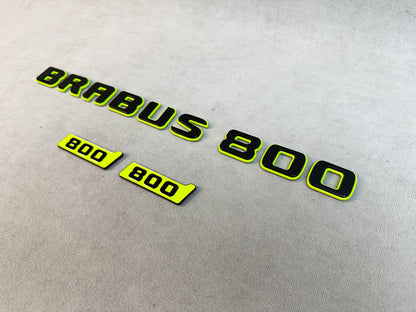 Metal BRABUS badge close-up on matte surface