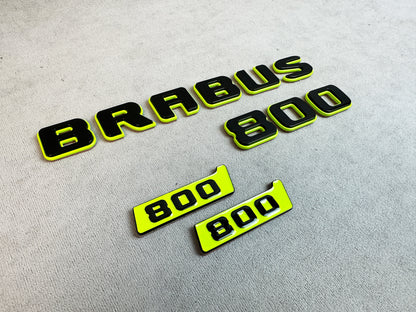 Pair of "800" fender badges shown on packaging