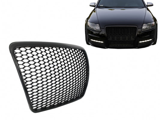 Badgeless Front Grille RS Design Black for Audi A6 C6 4F / 4F2 (2004–2011)