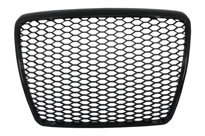 Badgeless Front Grille RS Design Black for Audi A6 C6 4F / 4F2 (2004–2011)