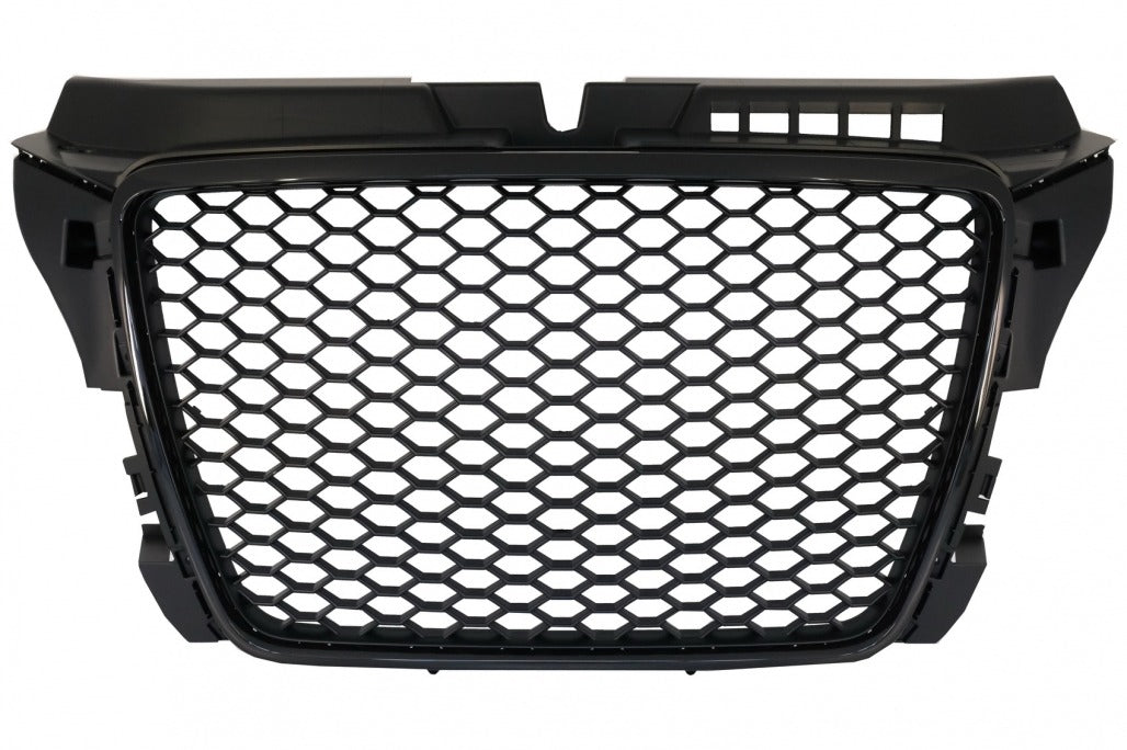 Badgeless Front Grille RS Design Piano Black for Audi A3 8P Facelift (2007–2012)