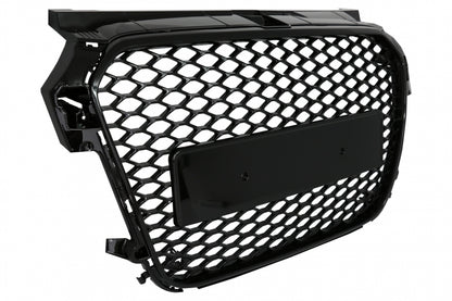 Badgeless Front Grille compatible with Audi A1 8X (2010-2014) RS1 Design Piano Black