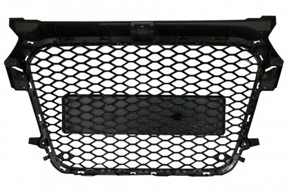Badgeless Front Grille compatible with Audi A1 8X (2010-2014) RS1 Design Piano Black