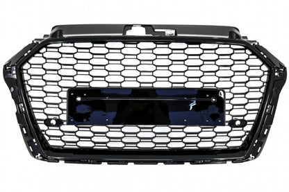 Badgeless Front Grille for Audi A3 8V Facelift 2017–2018 RS3 Piano Black