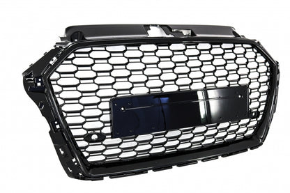 Badgeless Front Grille for Audi A3 8V Facelift 2017–2018 RS3 Piano Black