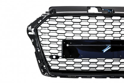 Badgeless Front Grille for Audi A3 8V Facelift 2017–2018 RS3 Piano Black