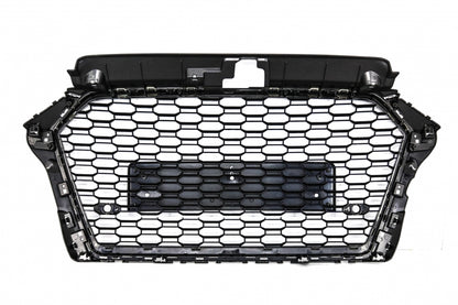 Badgeless Front Grille for Audi A3 8V Facelift 2017–2018 RS3 Piano Black