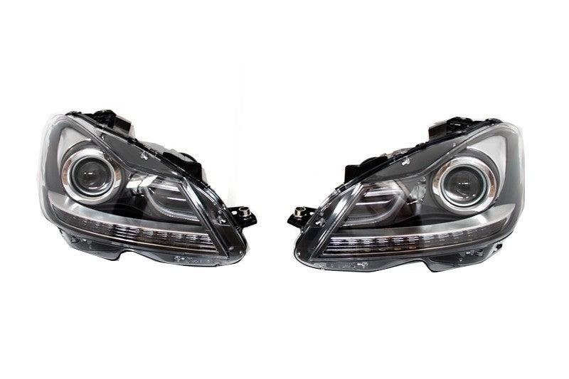 Bi-Xenon Headlights with LED DRL for Mercedes C-Class W204 S204 Facelift (2011–2014)
