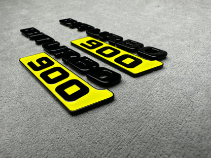 Biturbo 900 black yellow side badges emblems for Mercedes – premium metallic finish and easy installation