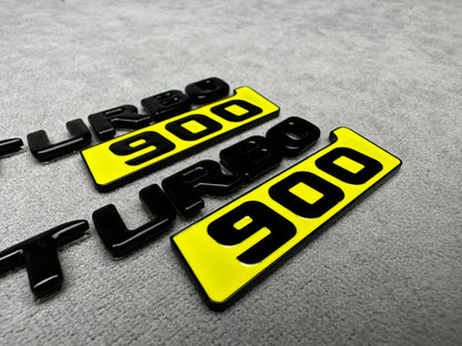 Biturbo 900 black yellow side badges emblems for Mercedes – premium metallic finish and easy installation