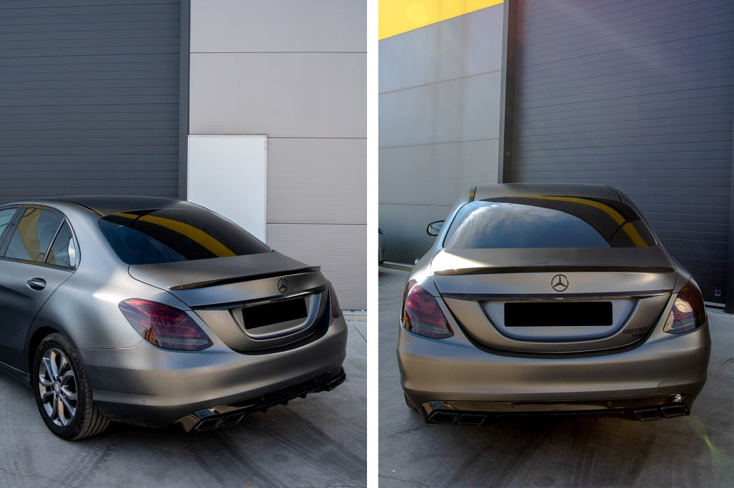 Black Emerald Exhaust Muffler Tips for Mercedes C-Class W205 W213 W222 GLC GLE (2014-Up)