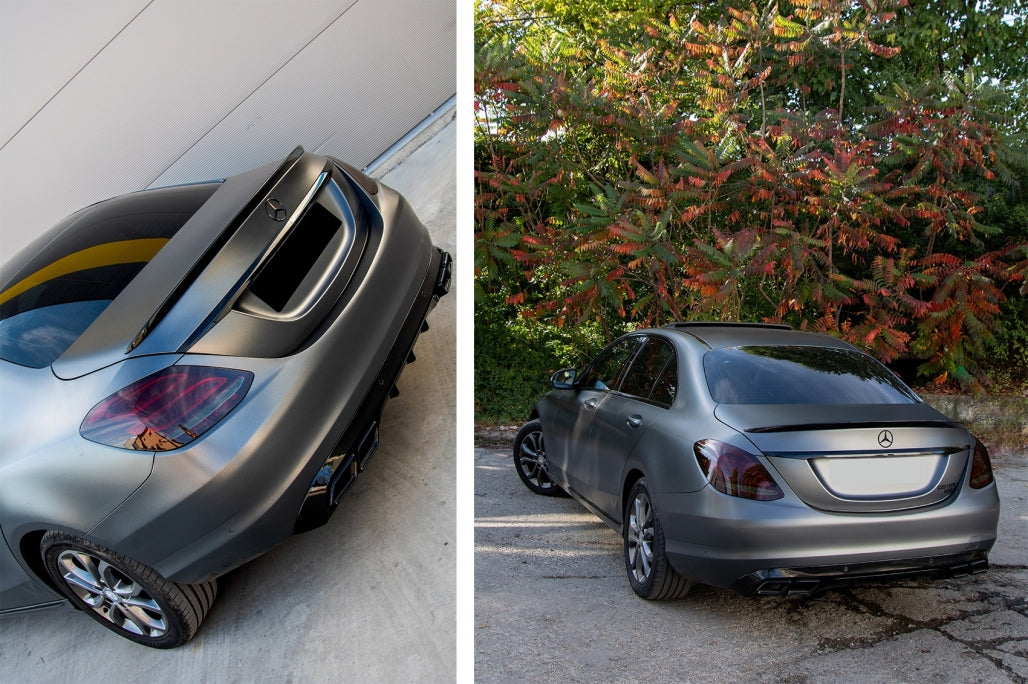 Black Emerald Exhaust Muffler Tips for Mercedes C-Class W205 W213 W222 GLC GLE (2014-Up)