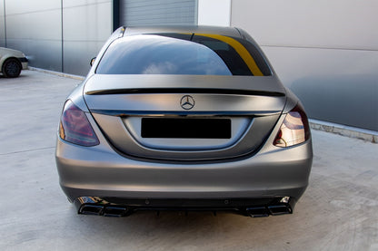 Black Emerald Exhaust Muffler Tips for Mercedes C-Class W205 W213 W222 GLC GLE (2014-Up)