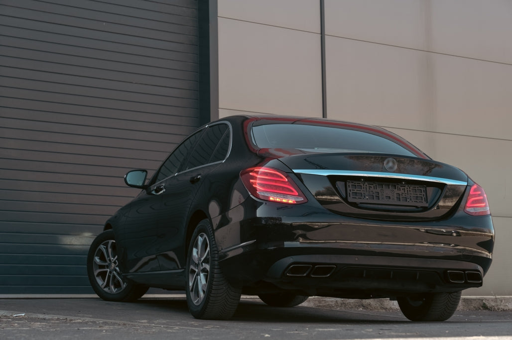 Black Emerald Exhaust Muffler Tips for Mercedes C-Class W205 W213 W222 GLC GLE (2014-Up)