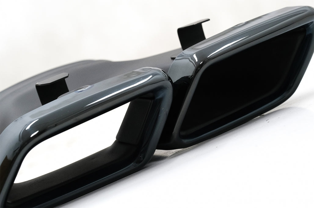 Black Emerald Exhaust Muffler Tips for Mercedes C-Class W205 W213 W222 GLC GLE (2014-Up)