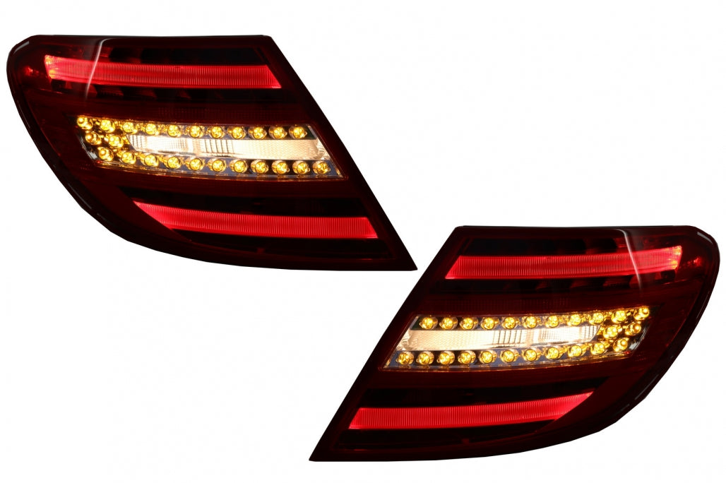 Body Kit C63 Design with LED Taillights for Mercedes C-Class W204 Sedan (2007–2015)