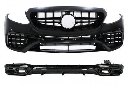 Body Kit E63 Design Night Package Glossy Black for Mercedes E-Class W213 AMG Line (2016–2019)