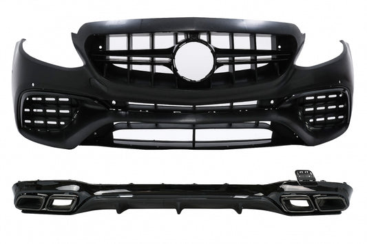 Body Kit E63 Design Night Package Glossy Black for Mercedes E-Class W213 AMG Line (2016–2019)