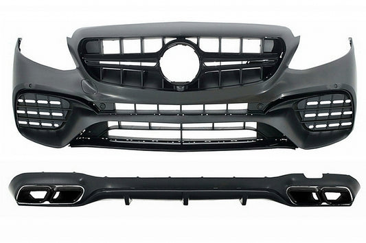 Body Kit E63 Design with Black Exhaust Tips for Mercedes E-Class W213 (2016–2019)