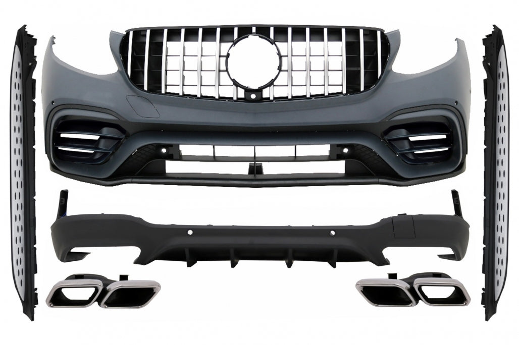 Body Kit GLC63 Design with Running Boards for Mercedes GLC SUV X253 (2015–07.2019) AMG Line
