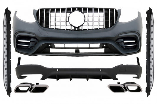 Body Kit GLC63 Design with Running Boards for Mercedes GLC SUV X253 (2015–07.2019) AMG Line