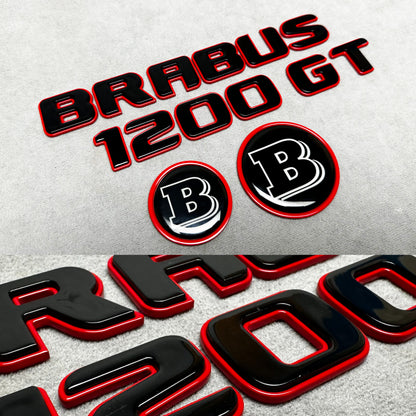Brabus 1200 GT black with red metal emblems set for Mercedes GT