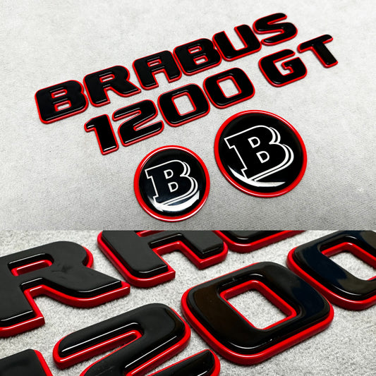Brabus 1200 GT black with red metal emblems set for Mercedes GT