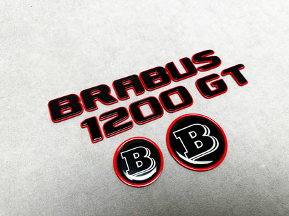Mercedes GT Brabus 1200 trunk badge in black and red