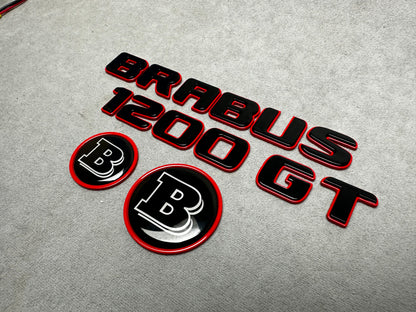 Brabus 1200 hood emblem with red metal finish