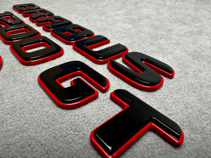 Brabus 1200 GT black with red metal emblems set for Mercedes GT
