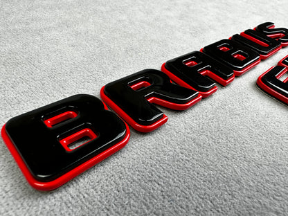 Brabus 650 red with black metal rear trunk emblem badge for Mercedes C-Class W205, premium quality and easy installation