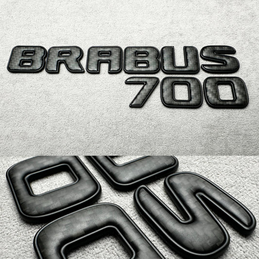 Brabus 700 carbon matte with metal trunk badge emblem for Mercedes, sleek and durable design for high-performance vehicles